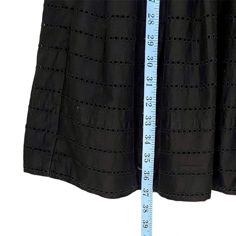 GAP Eyelet Dress Fit & Flare Short Sleeve Round Neck Lined Black Women Size 10 - Picture 11 of 16